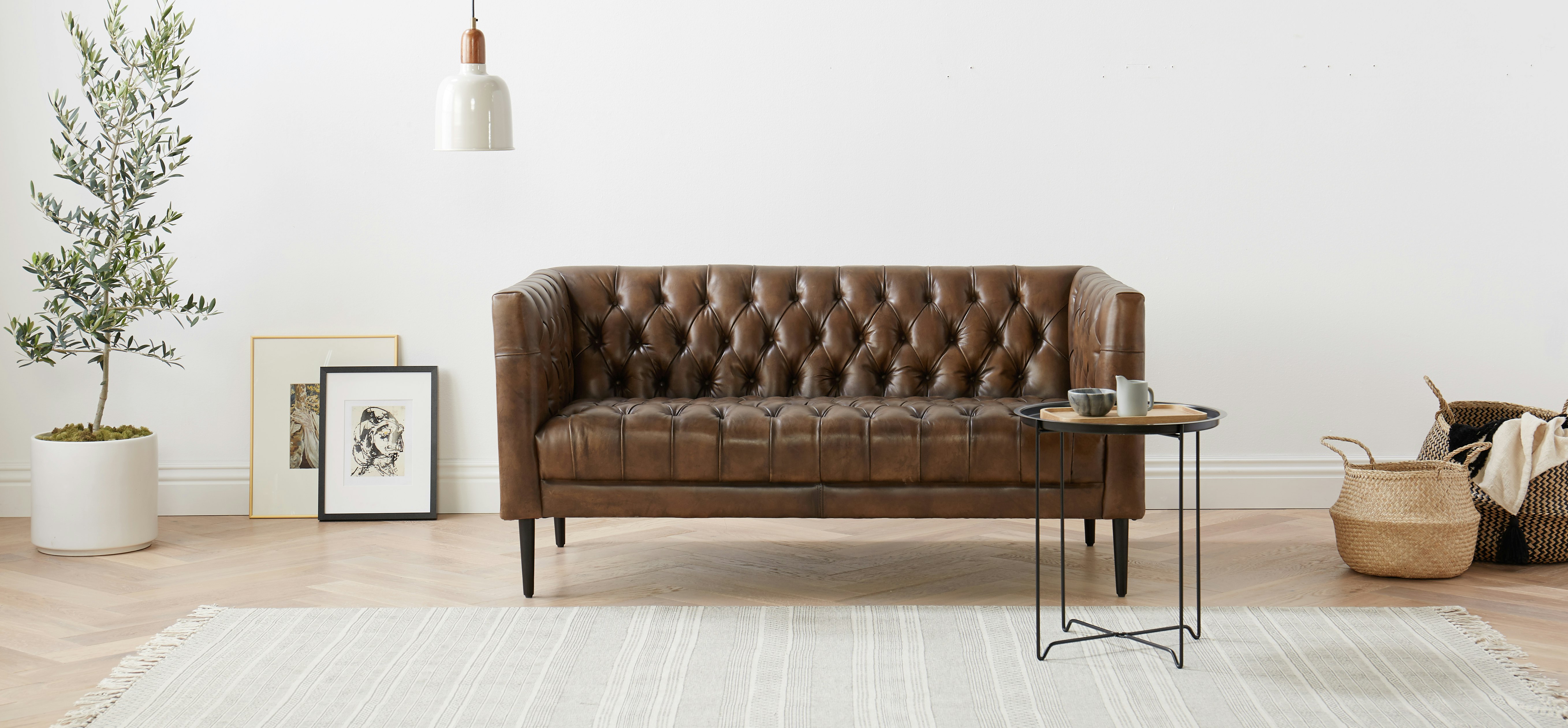 Vaughn Leather Apartment Sofa Joybird